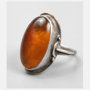 Damenring mit Bernstein