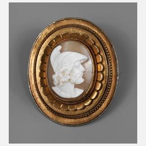 Brosche mit Muschelkamee