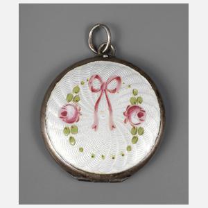 Silbermedaillon mit Emaileinlage