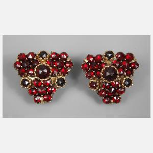 Paar Ohrclips mit Granatbesatz