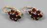 Paar Ohrringe mit Granatbesatz