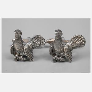 Paar jagdliche Manschettenknöpfe