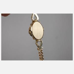 Goldene Damenarmbanduhr mit Diamantbesatz