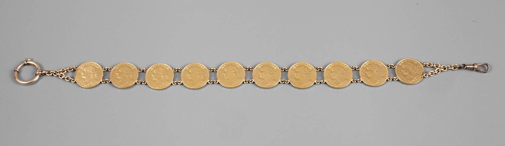 Uhrenkette mit Münzbesatz