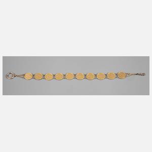 Uhrenkette mit Münzbesatz