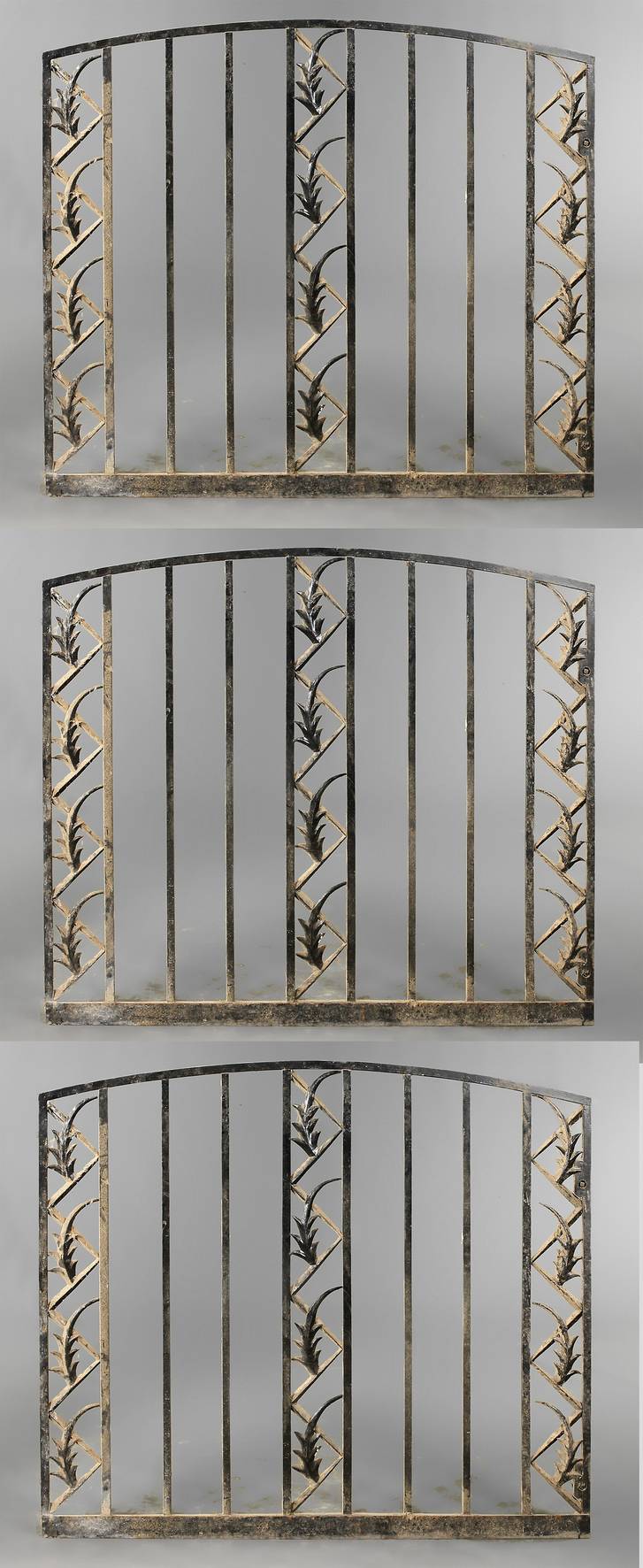 Drei Ziergitter Art déco