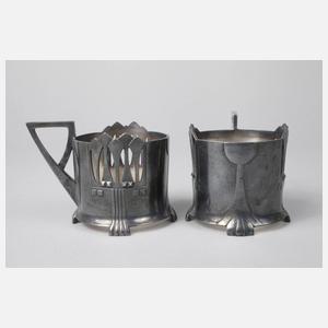 WMF Geislingen Paar Teeglashalter