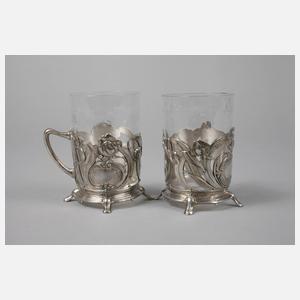 WMF sechs Teegläser Jugendstil