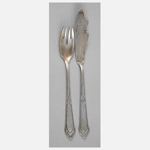 Carl Zeller zwei Teile Fischbesteck Silber