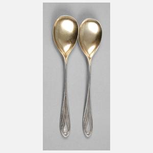 Hans Christiansen zwei Eislöffel Silber