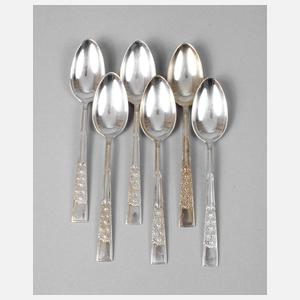 Heinrich Vogeler sechs Mokkalöffel Silber