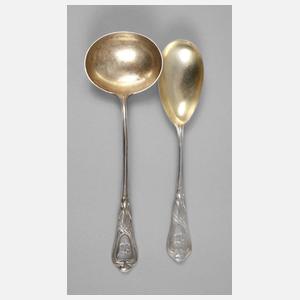 Heinrich Vogeler zwei Vorlegeteile Silber