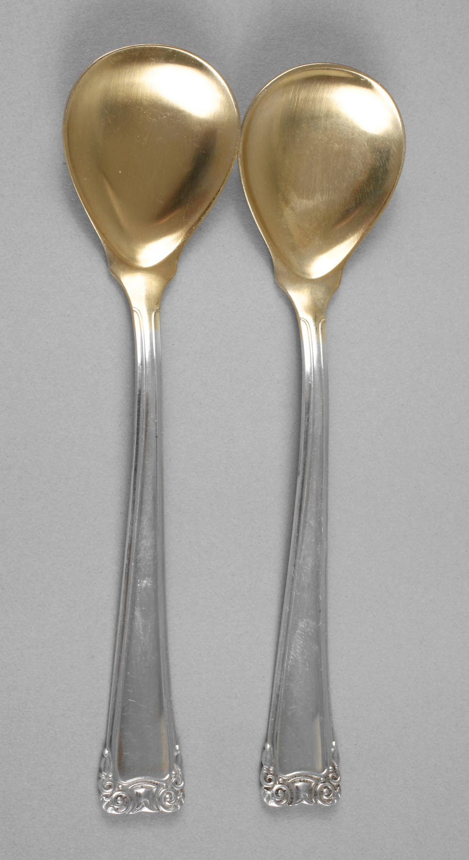 Karl Groß zwei Eislöffel Silber