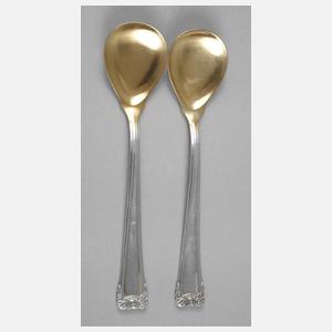 Karl Groß zwei Eislöffel Silber