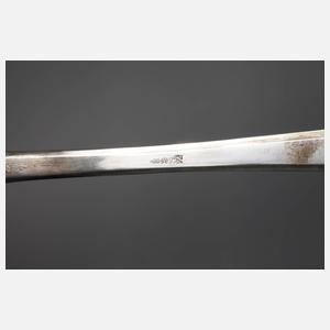 Prof. Hübner fünf Vorlegeteile Silber