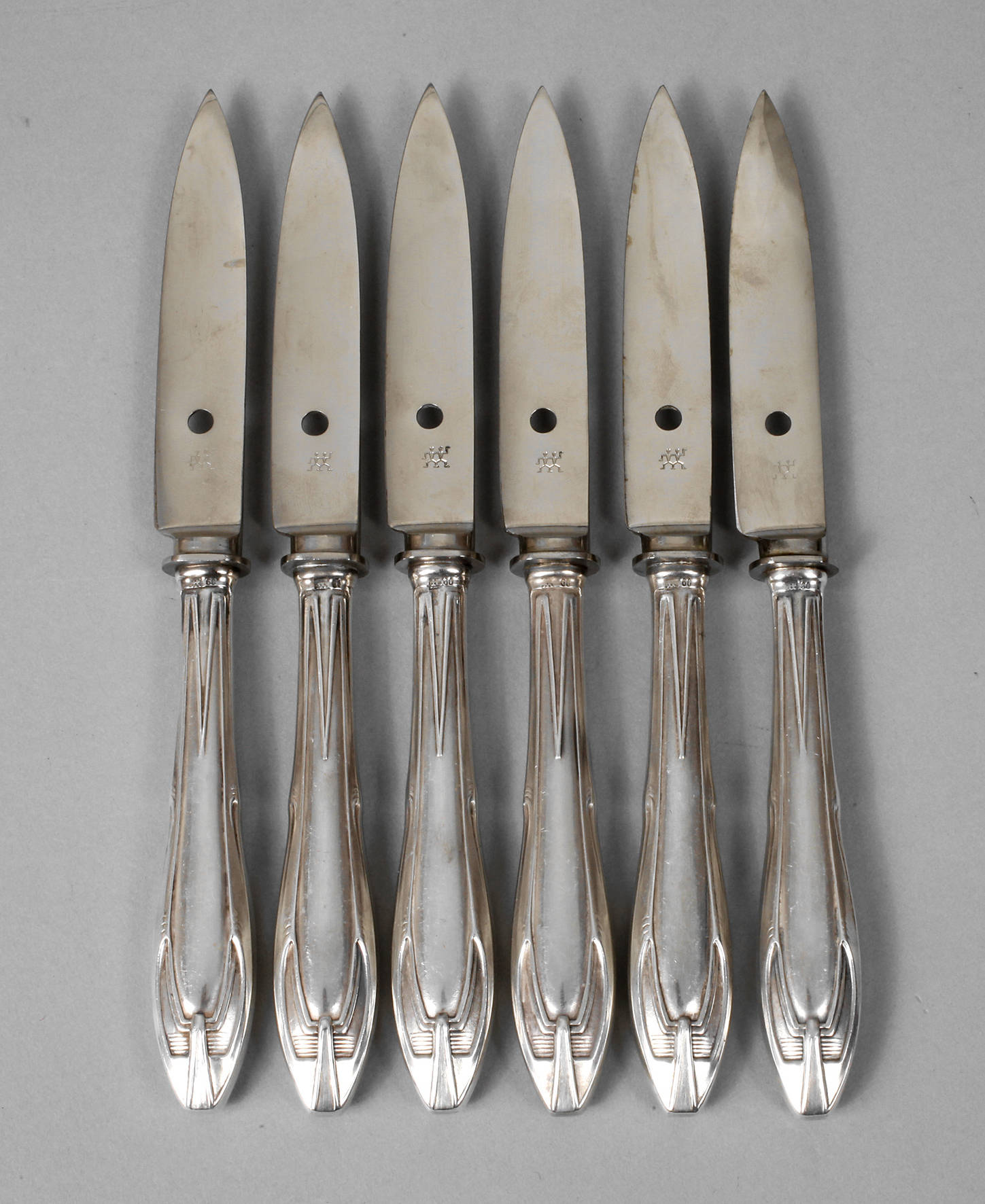 Sechs Austernmesser J. A. Henckels