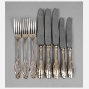 Silber acht Besteckteile aus Adelsbesitz