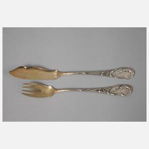 Silber Fischbesteck Jugendstil
