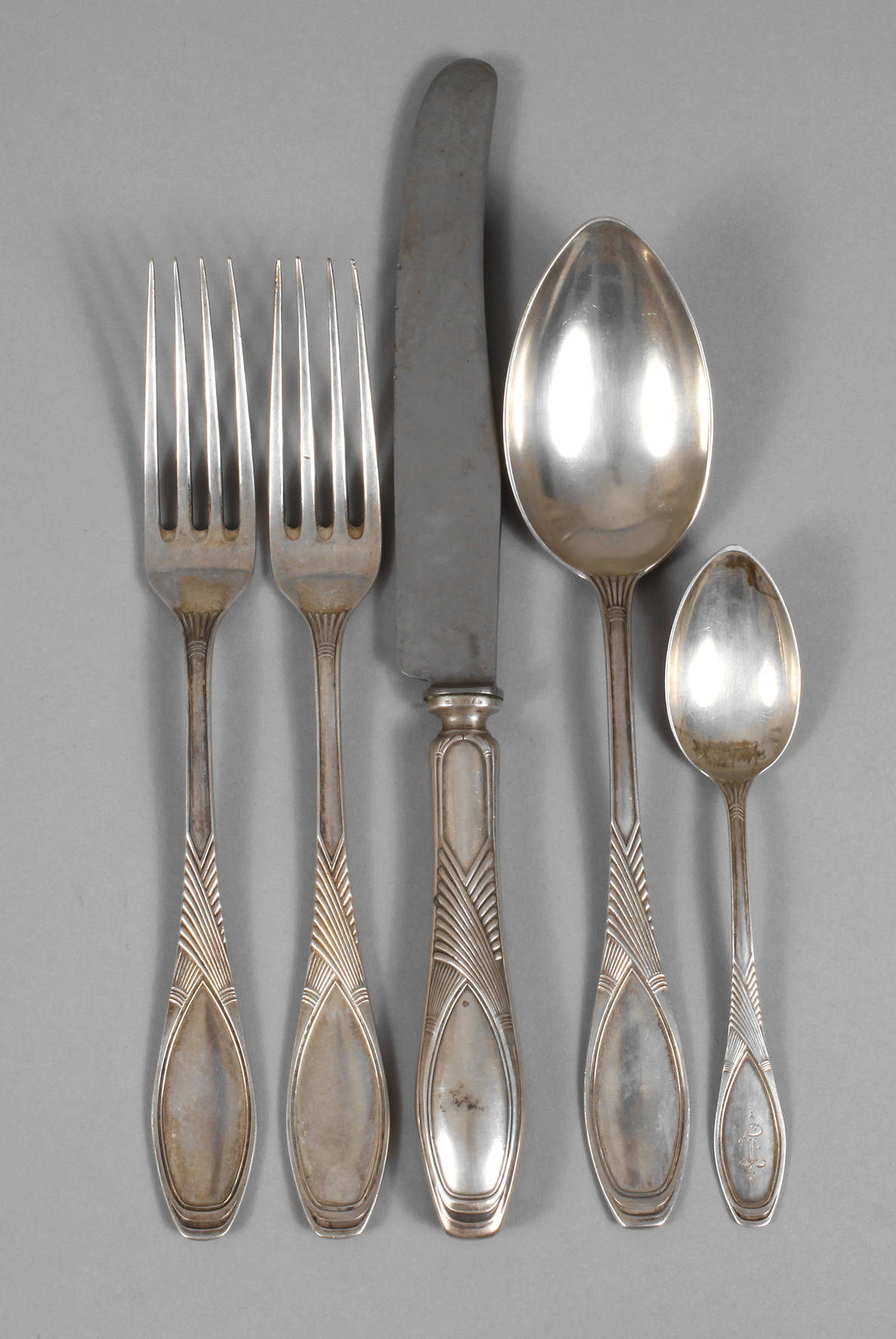 Silber fünf Besteckteile Jugendstil