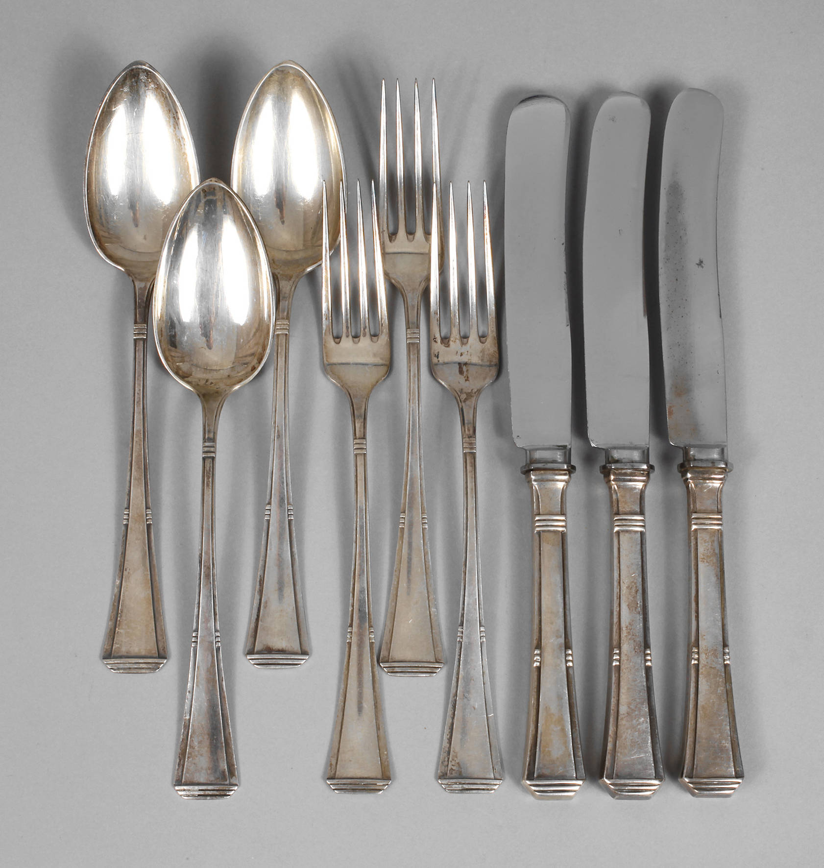 Silber neun Besteckteile Jugendstil