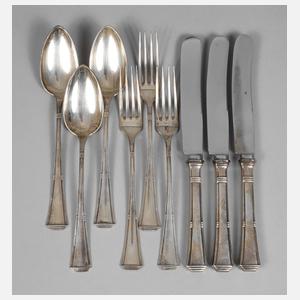 Silber neun Besteckteile Jugendstil