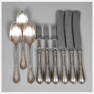 Silber neun Besteckteile Jugendstil