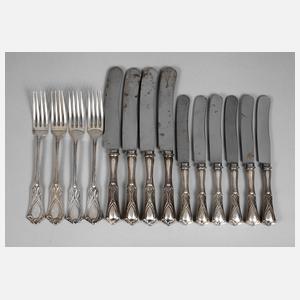 Silber vierzehn Besteckteile Jugendstil