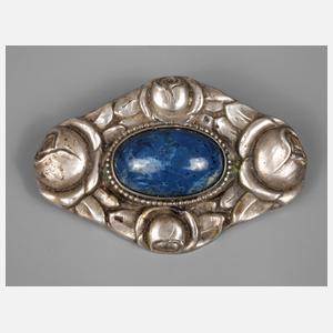 Jugendstilbrosche mit Lapislazuli