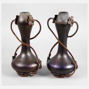 Paar montierte Jugendstilvasen