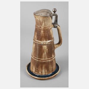 Alexandre Bigot Kanne mit Silbermontierung