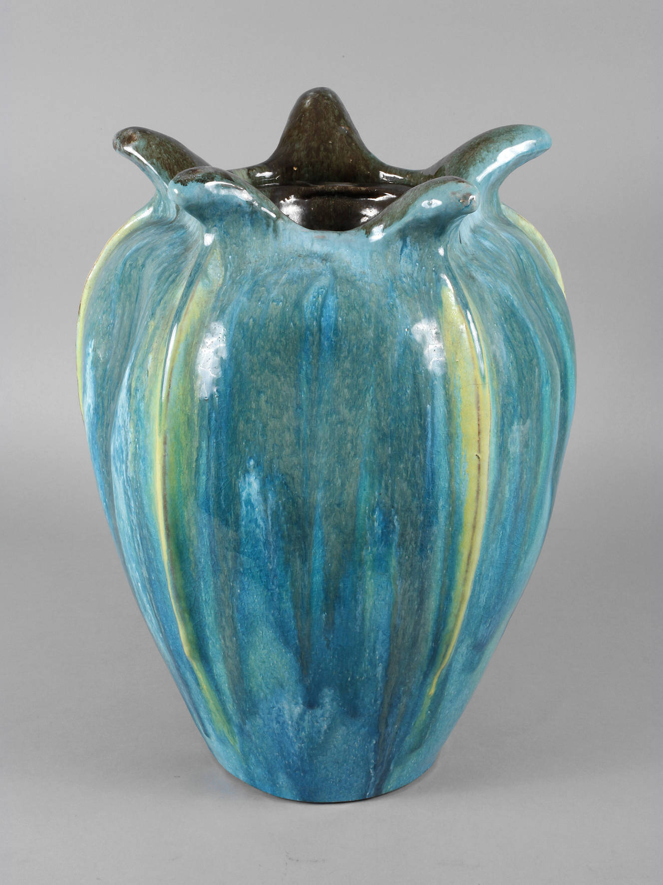 Große Bodenvase Laufglasur