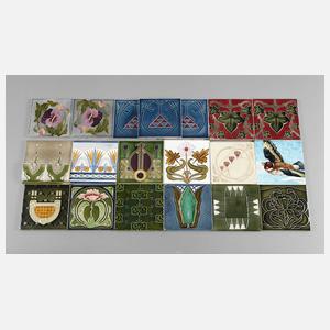 Konvolut Jugendstilfliesen