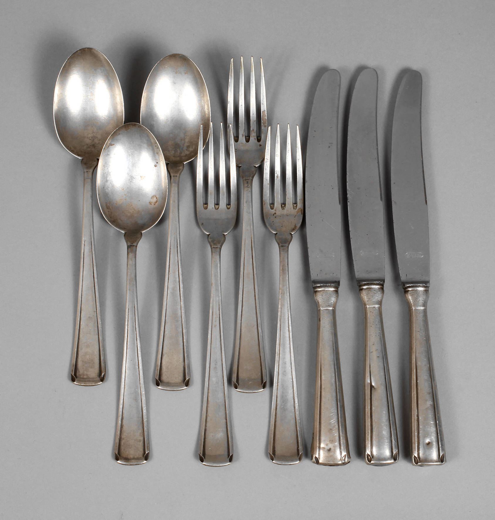Silber neun Besteckteile