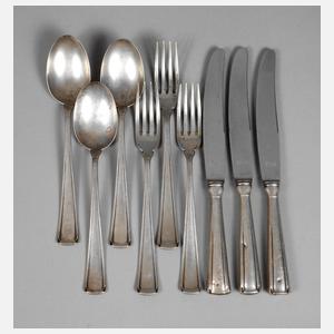 Silber neun Besteckteile