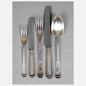 Silber fünf Besteckteile Art déco