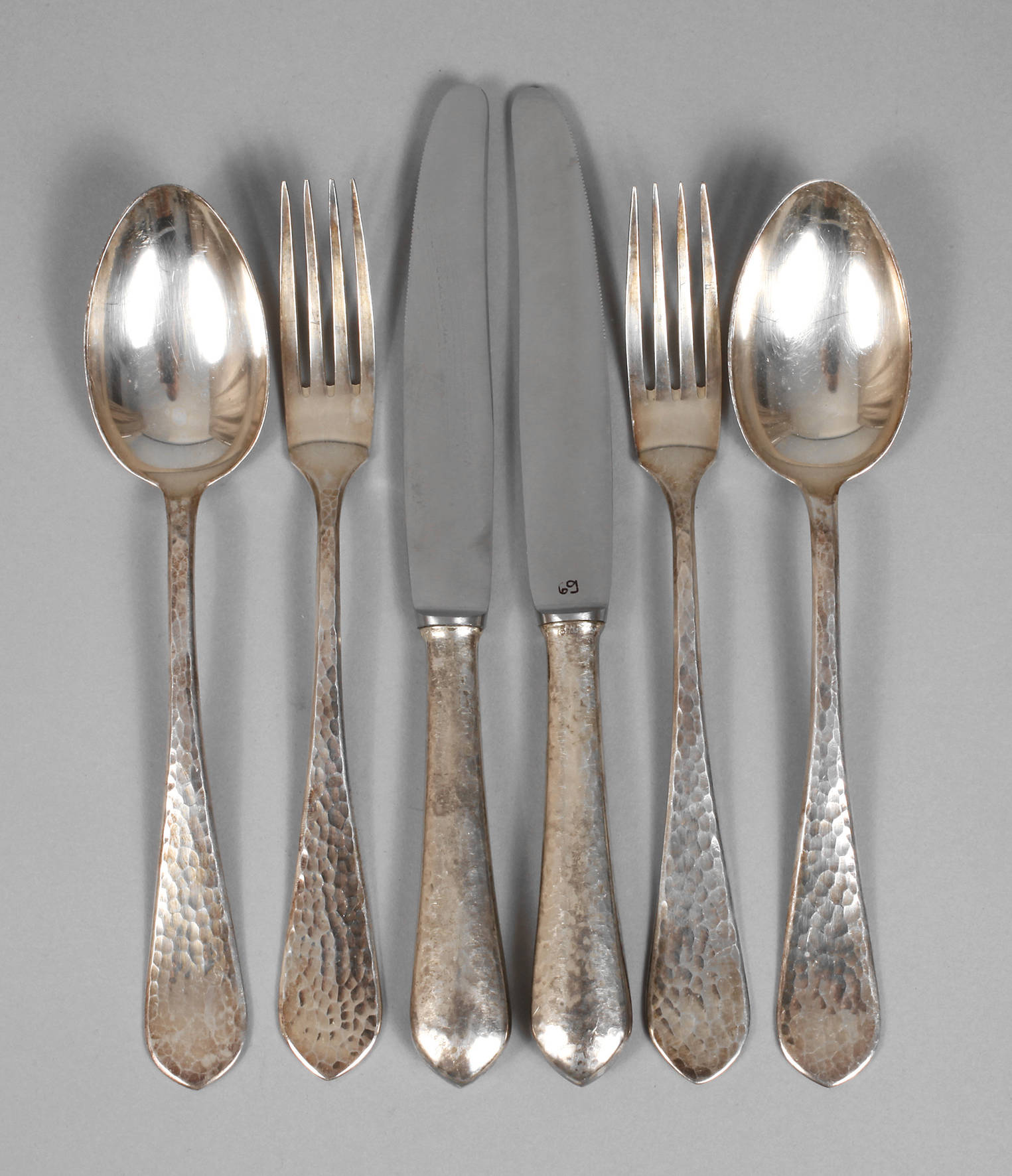 Silber sechs Besteckteile Art déco