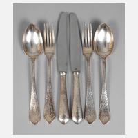 Silber sechs Besteckteile Art déco111