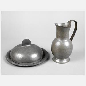 Karl Raichle Deckeldose, dazu Kanne