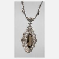Großes Collier mit Rauchquarz und Markasiten111