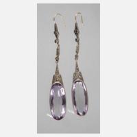 Paar Ohrhänger mit Amethyst und Markasiten111