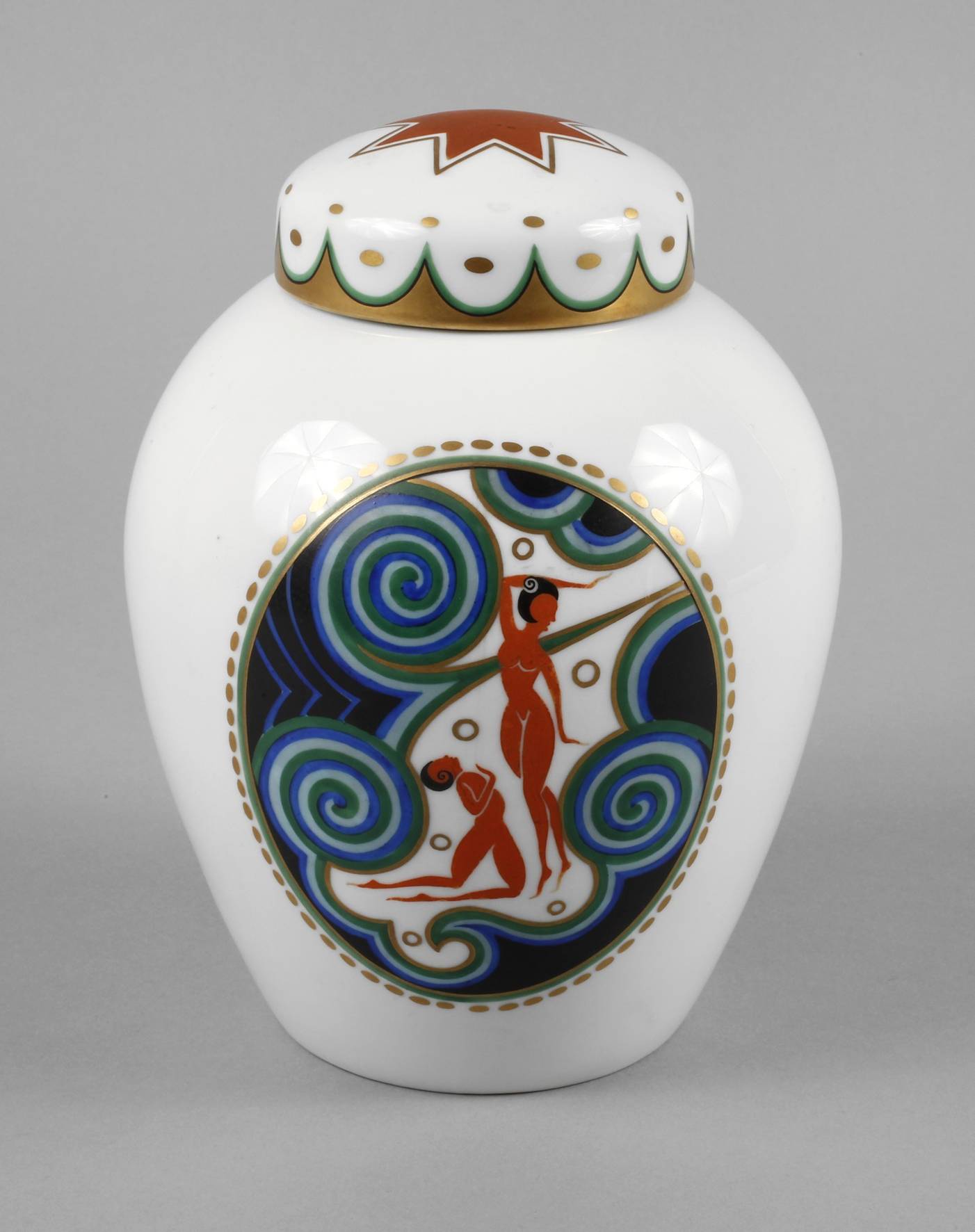 Fraureuth Deckeldose Art déco