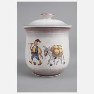 Karlsruher Majolika Tabaktopf