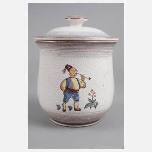 Karlsruher Majolika Tabaktopf