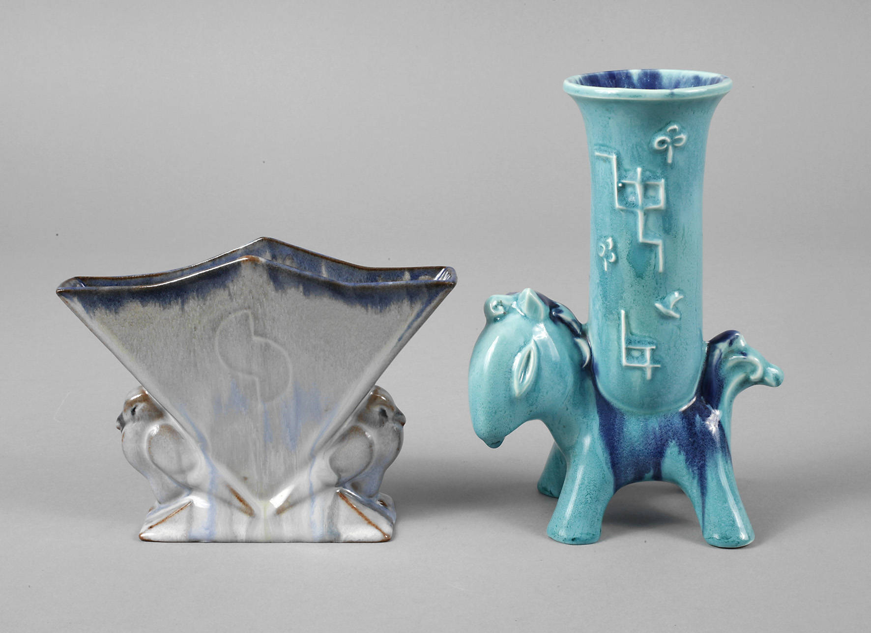 Vase und Serviettenständer Art déco