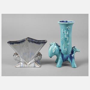 Vase und Serviettenständer Art déco