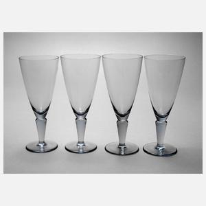 Vier Sektflöten Wilhelm Wagenfeld