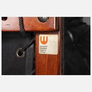 Paar Ledersessel und Ottomane