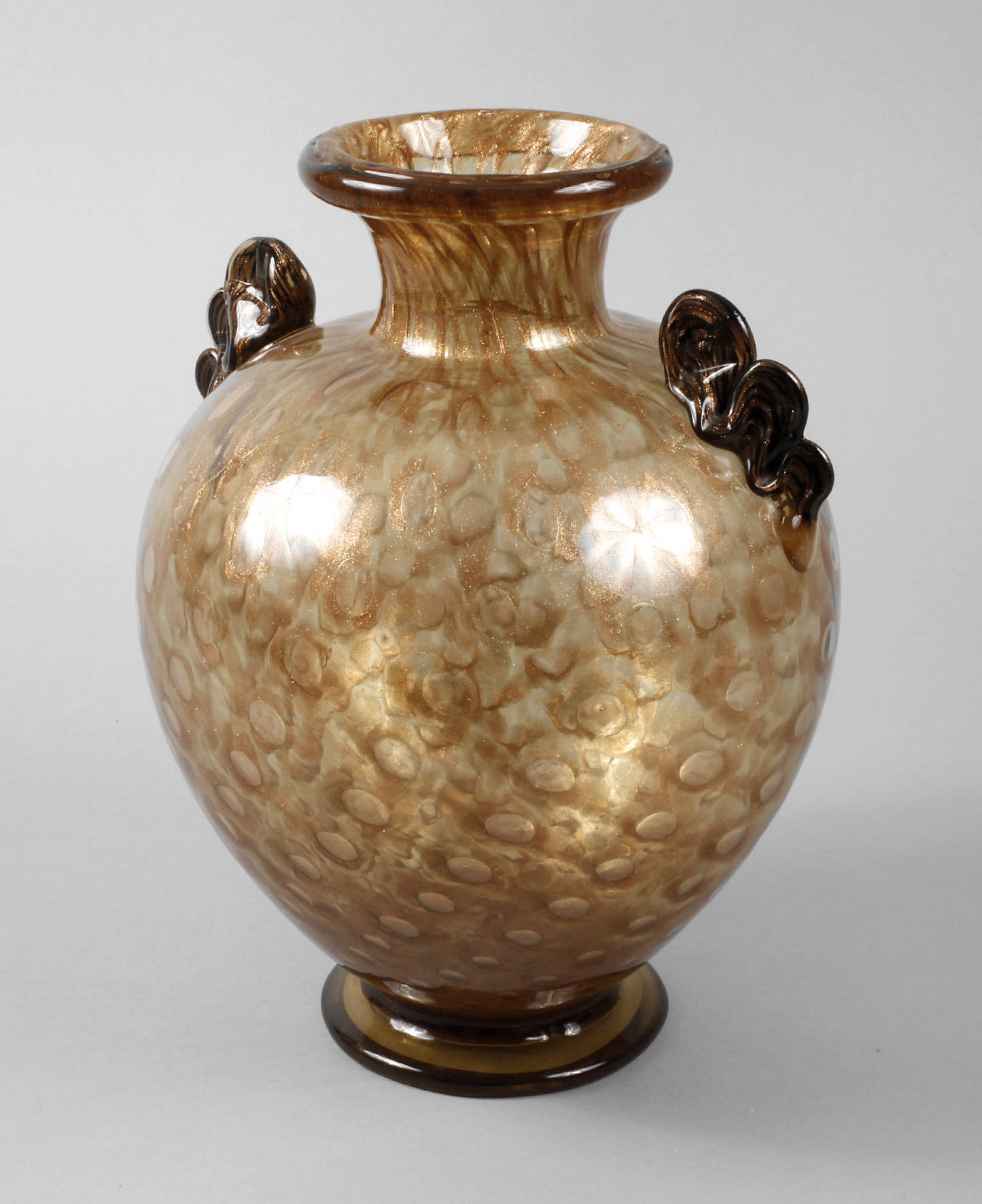 Murano Kugelvase Kupferaventurin