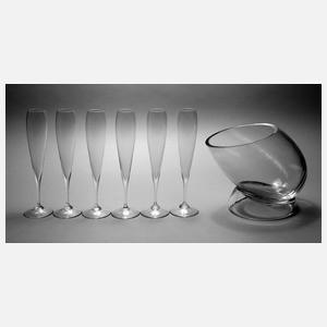 Luigi Colani Sektkühler mit passenden Sektflöten