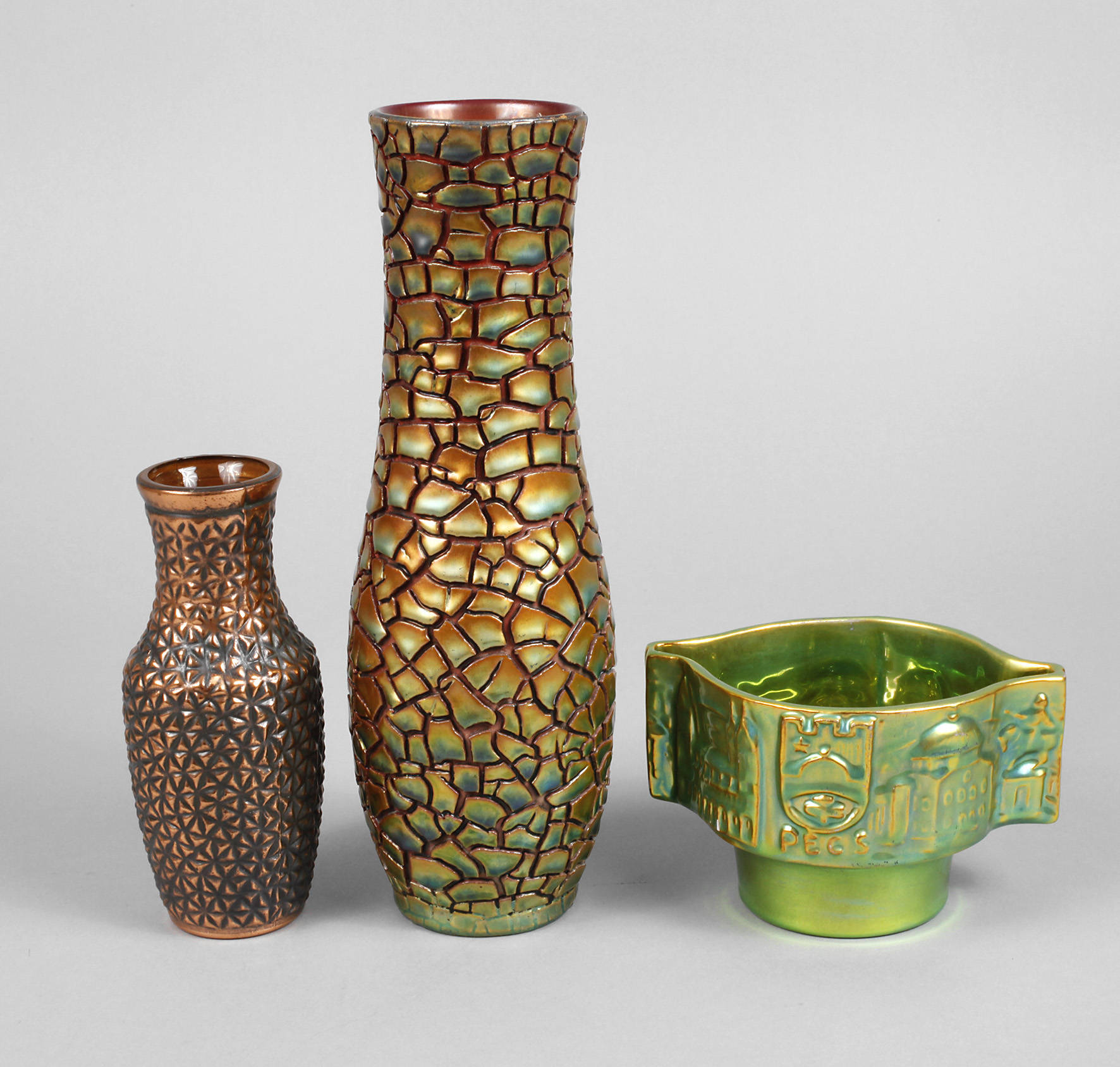 Zsolnay Pecs Vase und Schale